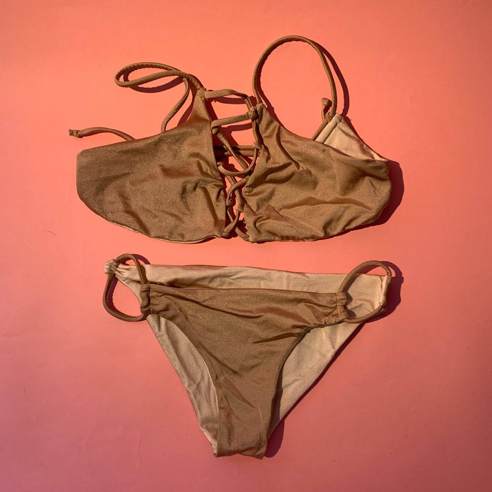 reversible tan bikini